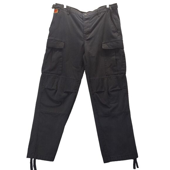 EMPYRE Pants Mens 32 Black Utility Pockets Adjustable Waist Workwear Relax Cargo - Picture 1 of 14